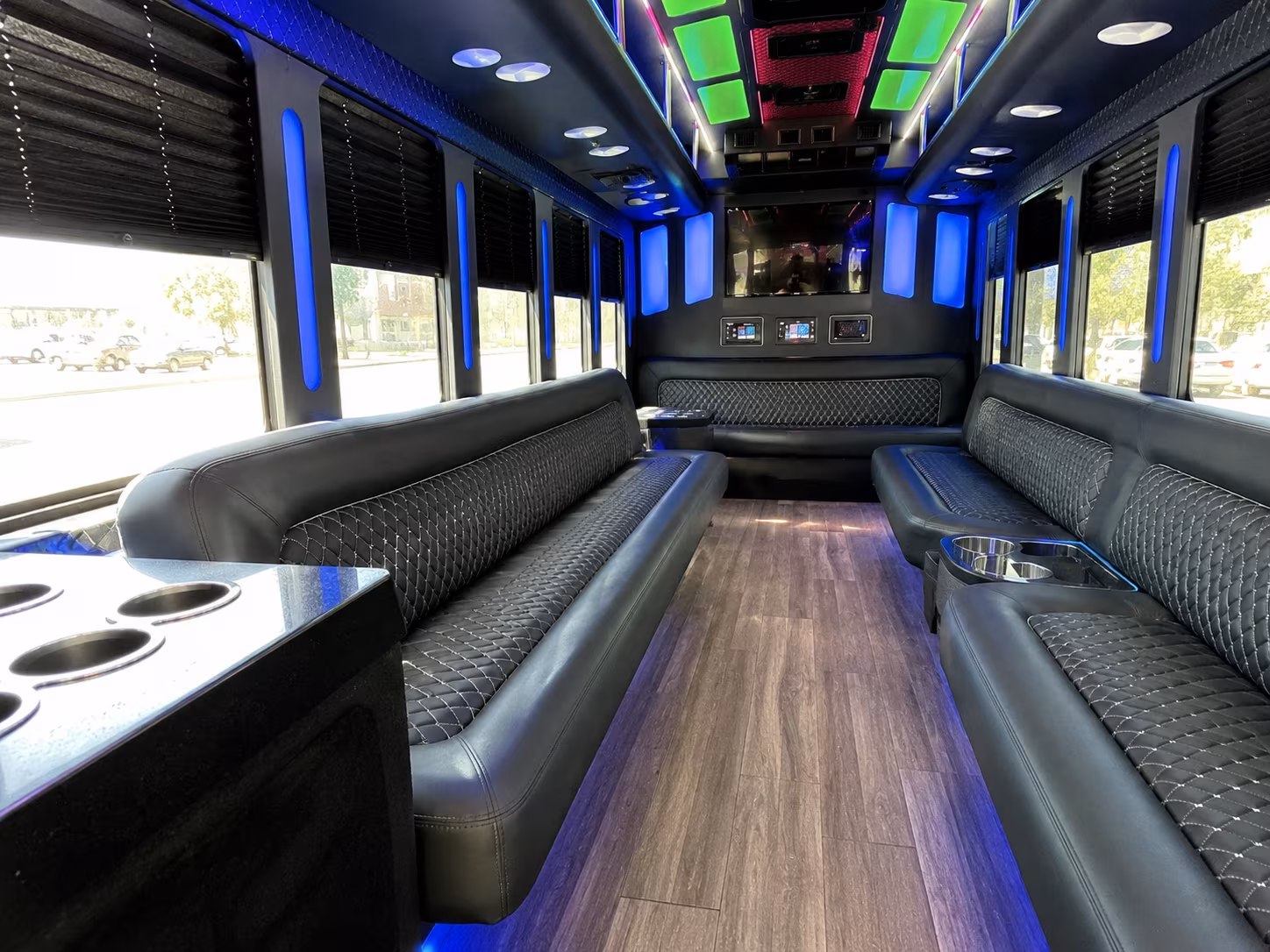 lake worth beach 15 passenger party bus inside