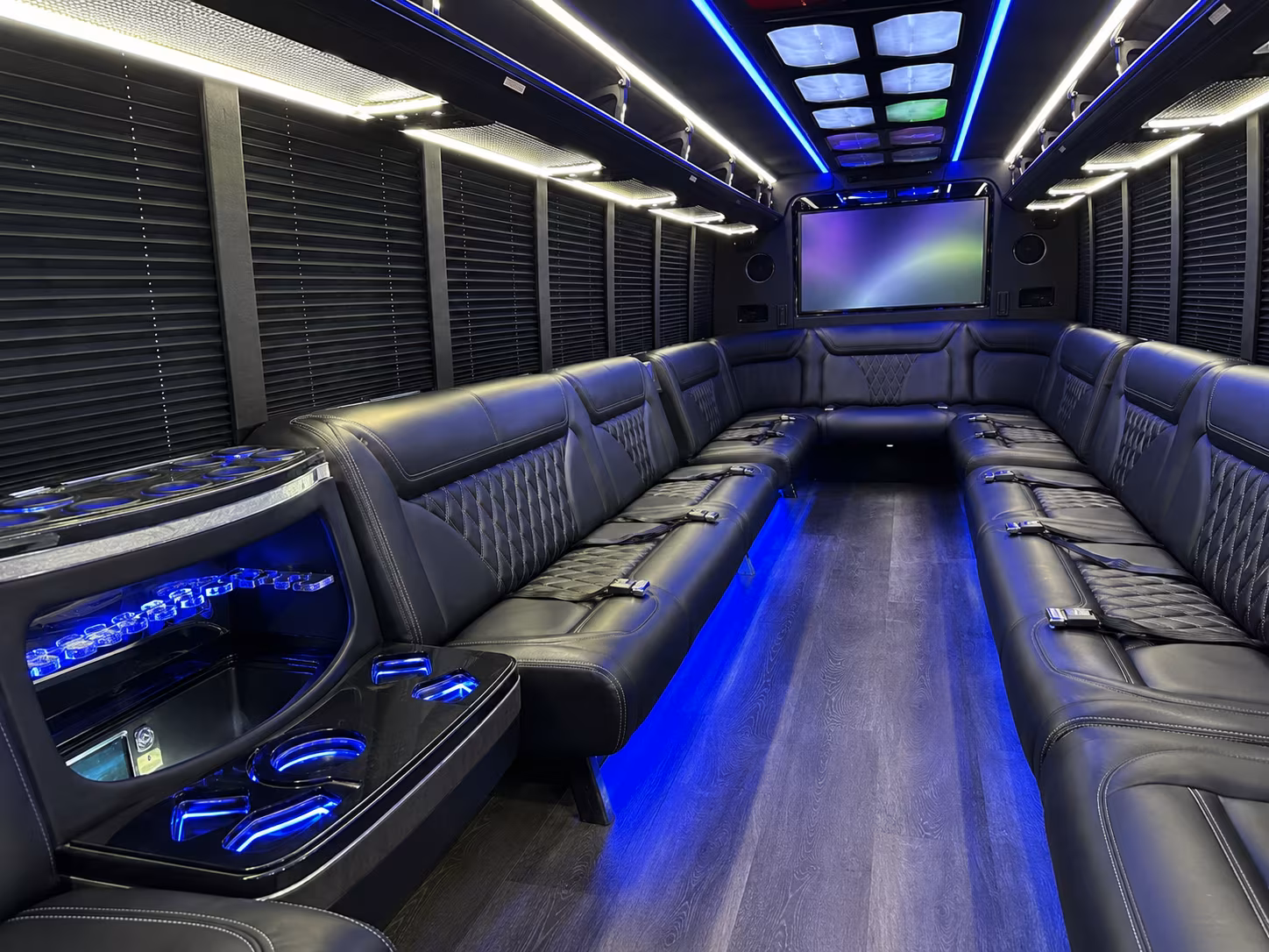 lake worth beach 20 passenger party bus inside