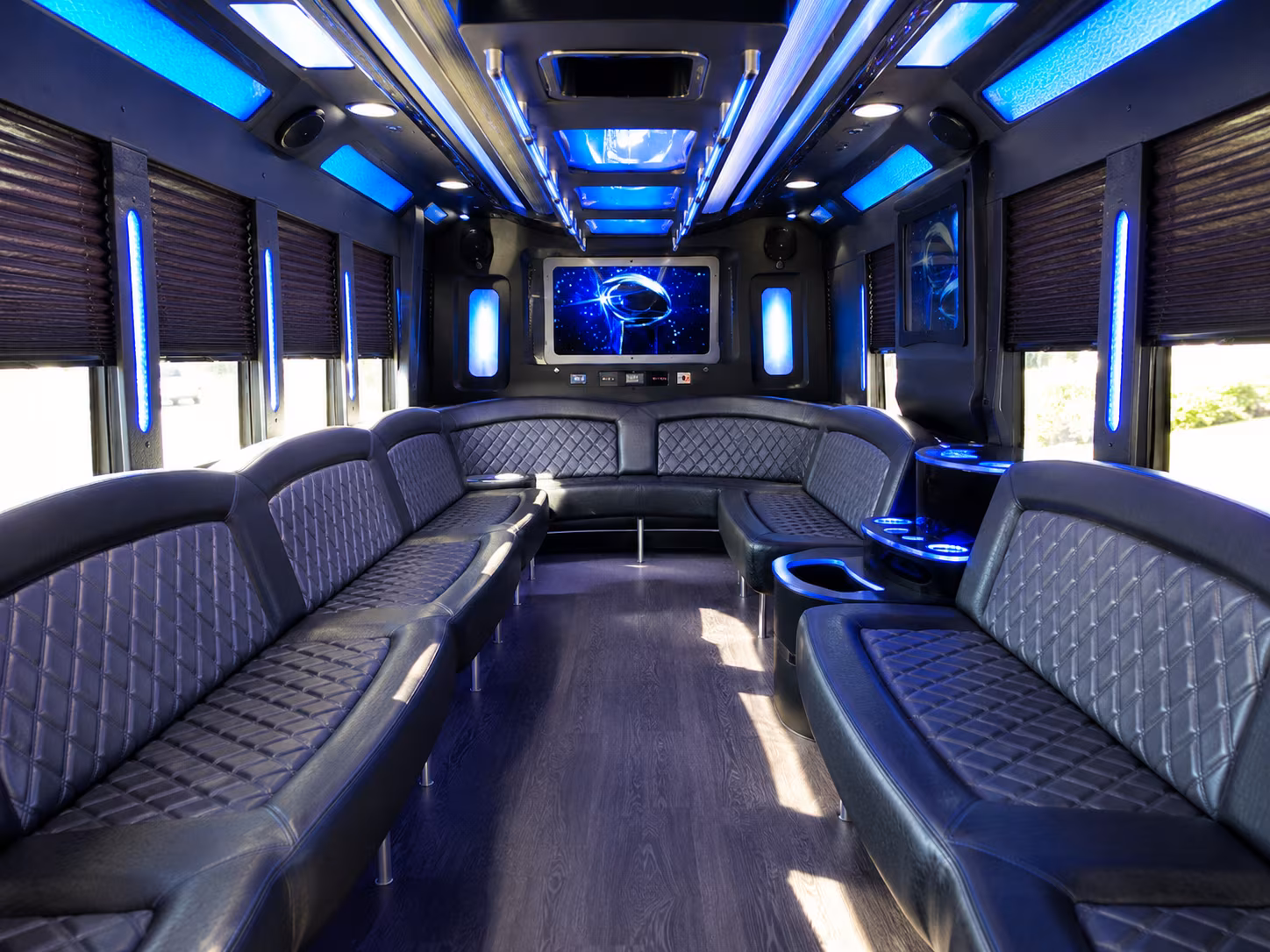 lake worth beach 28 passenger party bus inside