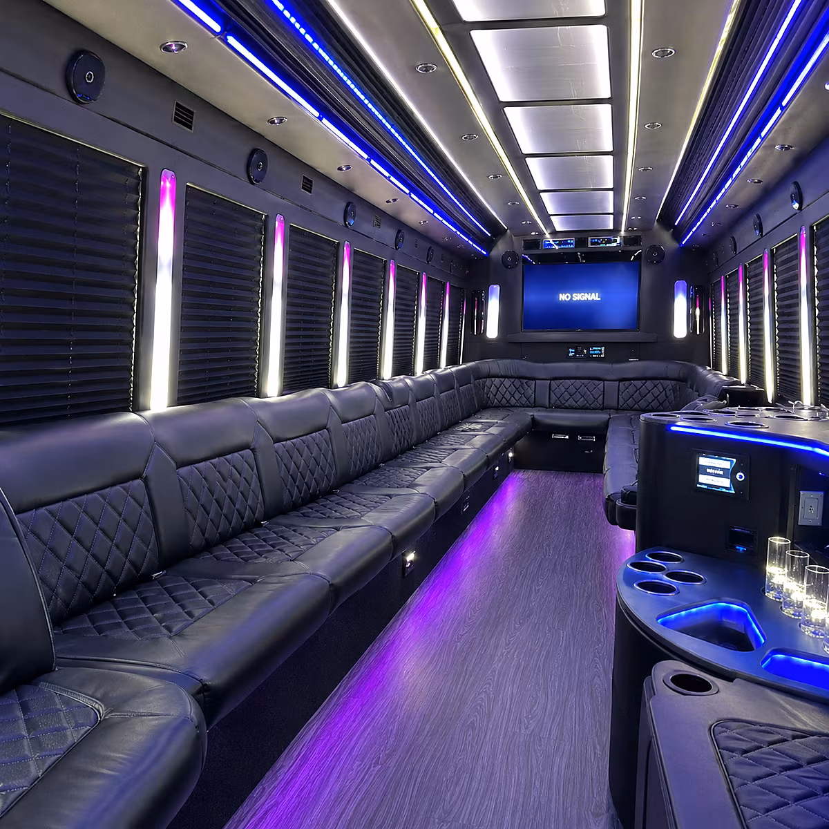 lake worth beach 30 passenger party bus inside