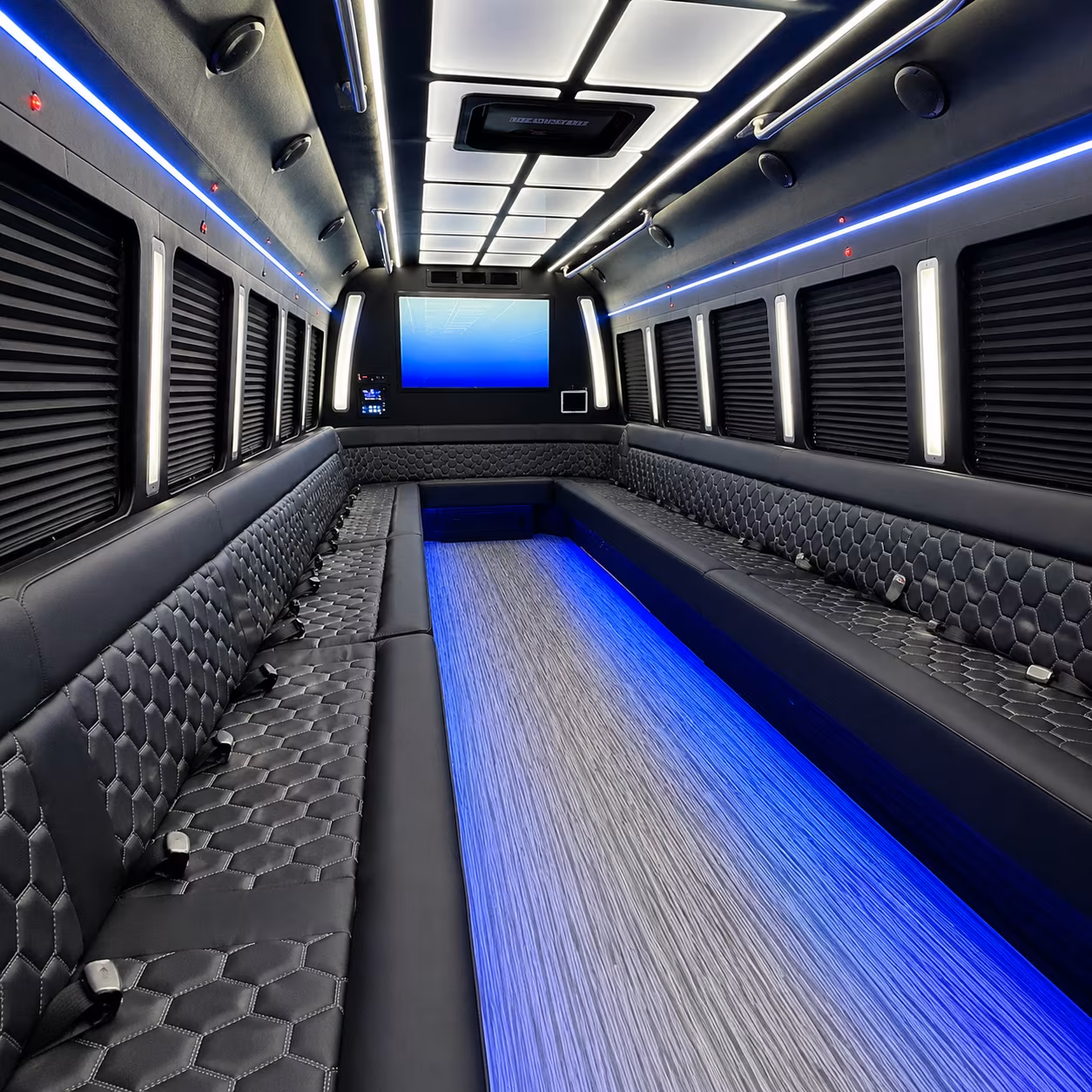 lake worth beach 50 passenger party bus inside