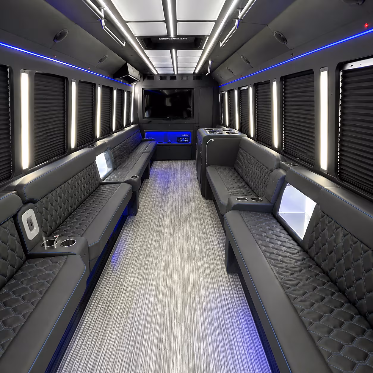 lake worth beach party bus rental interior