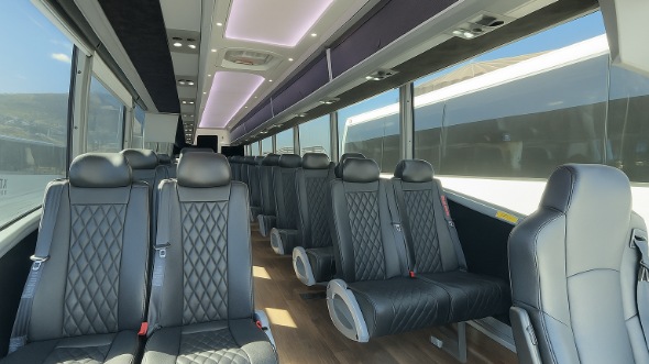 Interior of Charter Bus Company Palm Beach Gardens's 18 Passenger Minibus in Palm Beach Gardens