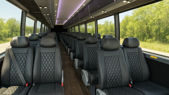 Interior of Charter Bus Company Palm Beach Gardens's 20 Passenger Mini bus in Palm Beach Gardens