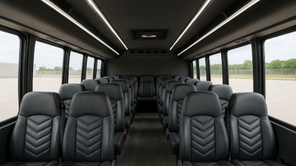 Interior of Charter Bus Company Palm Beach Gardens's 25 Passenger Mini bus in Palm Beach Gardens