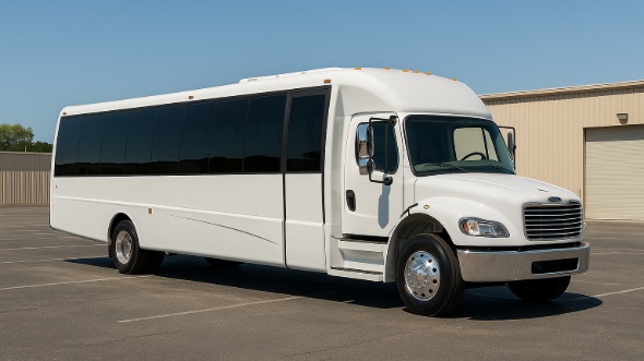 Exterior of Charter Bus Company Palm Beach Gardens's 28 Passenger Mini bus in Palm Beach Gardens