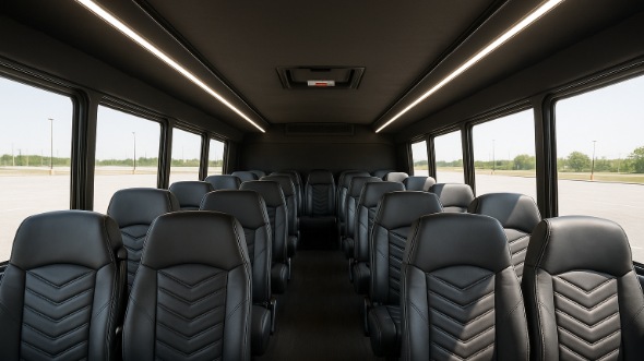 Interior of Charter Bus Company Palm Beach Gardens's 35 Passenger Minibus in Palm Beach Gardens