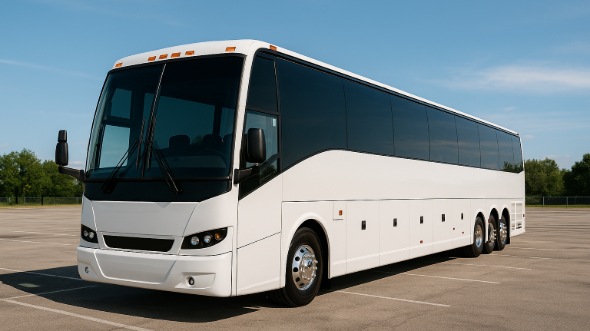 Exterior of Charter Bus Company Lake Worth Beach's 50 Passenger Charter Bus in Lake Worth Beach