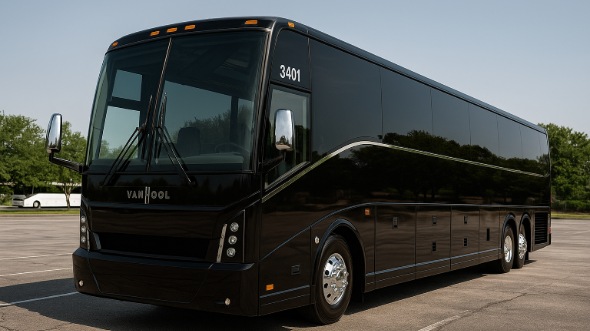 Exterior of Charter Bus Company Palm Beach Gardens's 56 Passenger Charter Bus in Palm Beach Gardens