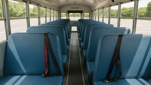 Interior of Charter Bus Company Lake Worth Beach's School Bus in Lake Worth Beach